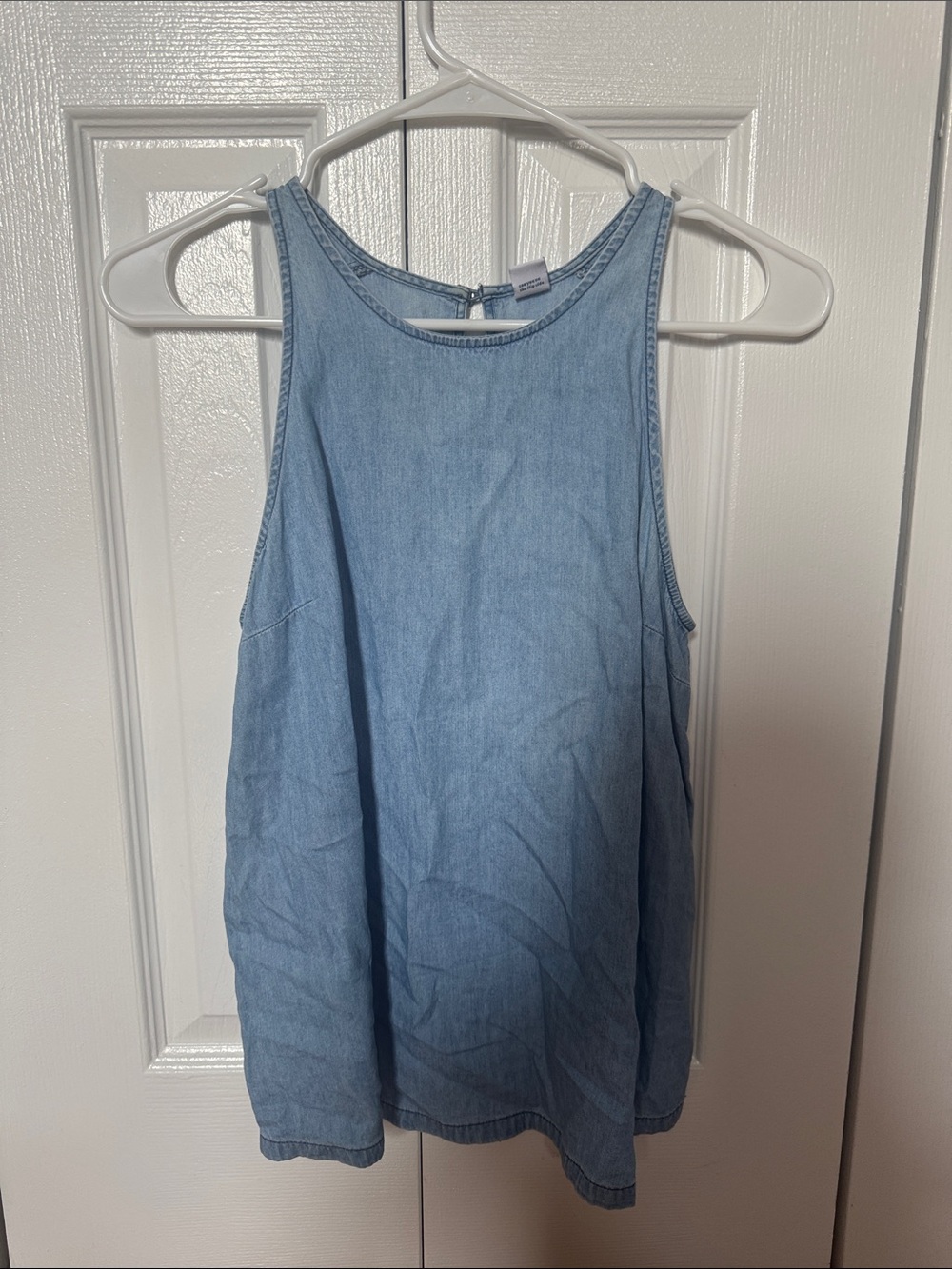 Old Navy XS Light Blue Denim Tank Top - Casual Women's Sleeveless Top